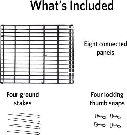 New World Folding Metal Puppy/Dog Exercise Pen, Indoor/Outdoor Playpen with No Door, Provides 16 Sq Feet of Play Space, 24-Inches Tall, Black E-Coated