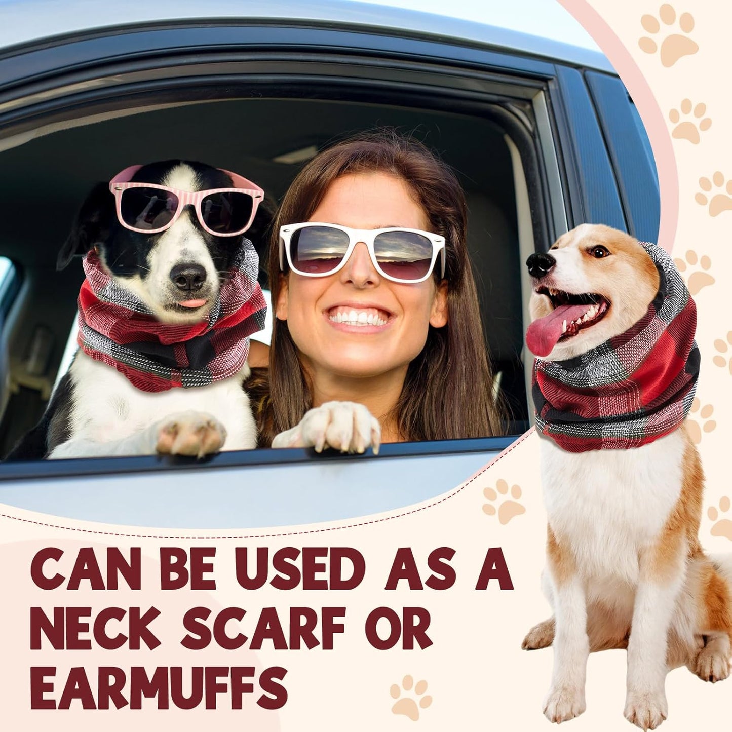 Xuniea 3 Pcs S, M, L Plush Snood for Dogs Hoodie Quiet Head Ear Cover Earmuffs for Noise Bath Grooming and Drying Head Protection Noise Cancelling Anxiety Relief Dog Neck and Ear Warmer