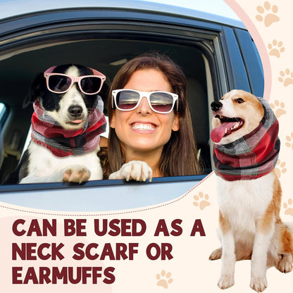 Xuniea 3 Pcs S, M, L Plush Snood for Dogs Hoodie Quiet Head Ear Cover Earmuffs for Noise Bath Grooming and Drying Head Protection Noise Cancelling Anxiety Relief Dog Neck and Ear Warmer