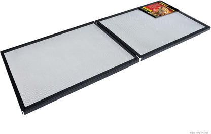 Exo Terra Hinged Terrarium Screen Cover, 60 Breeder/75 Gallon – Easy Access, 18.75”x 48.75” Full Open, Durable UV Ventilation