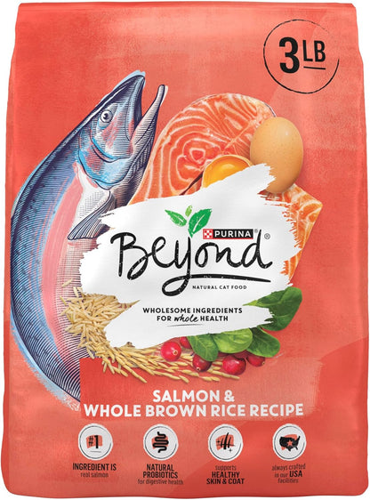 Purina Beyond Natural Wholesome Ingredients for Whole Health Dry Cat Food Salmon and Whole Brown Rice Recipe - 3 lb. Bag