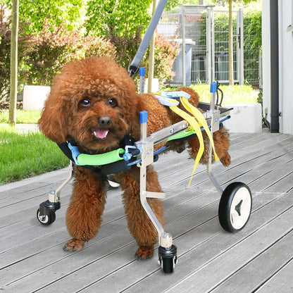 Four-Wheeled Adjustable Dog Wheelchair, Lightweight Mobility Bicycle Trailer for Disabled Pets, Easy to Assemble, Supports Walking and Exercise