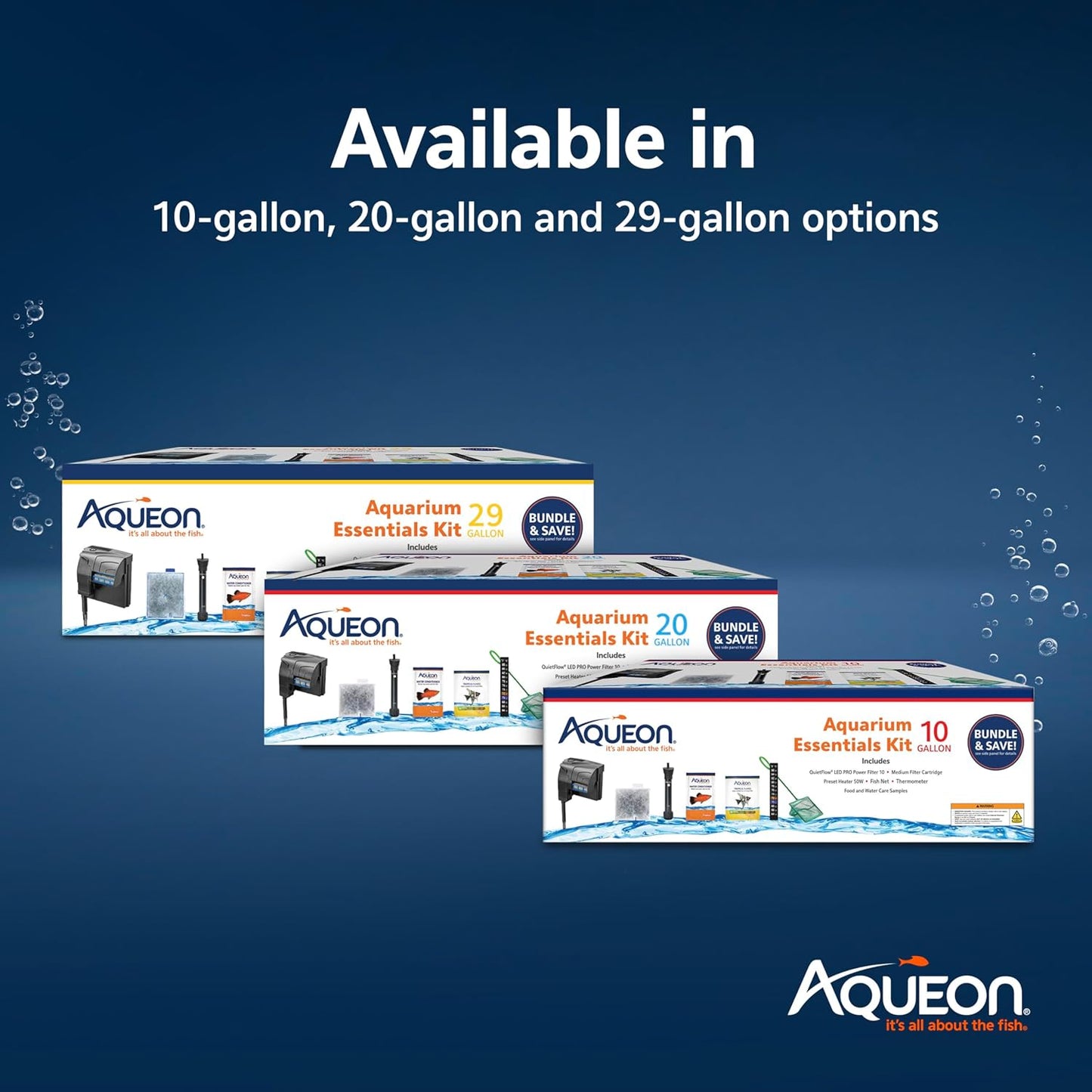 Aqueon Fish Tank Aquarium Essentials Starter Kit for 10 Gallon Tanks