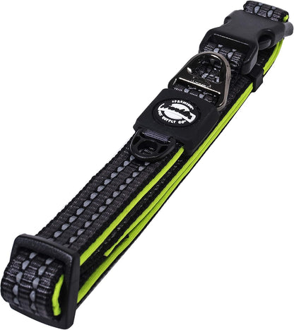 Franklin Pet Supply Co. - Nylon Dog Collar - Reflective Comfort - Fit - Neoprene - Adjustable- Small- Medium - Large - Puppy - Dog - Cat- Easy Clip