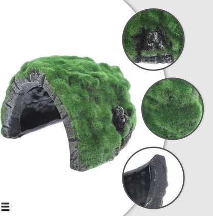 Large Resin Reptile Hideout Cave Basking Terrace, Realistic Tortoise Shelter and Gecko Hide for Terrarium Environment, Suitable for Bearded Dragons and Turtle Tanks