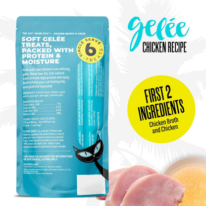 Tiki Cat Stix Gelee Wet Cat Treats, Chicken, 3 oz. Pouch (12 Count) (Pack of 2)