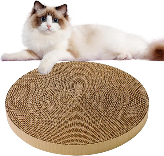 Round Cat Scratcher Refill, 10" Diameter Cat Scratching Board for Indoor Cats, Cardboard Cat Scratcher Pads，Double-Sided (1 PCS)