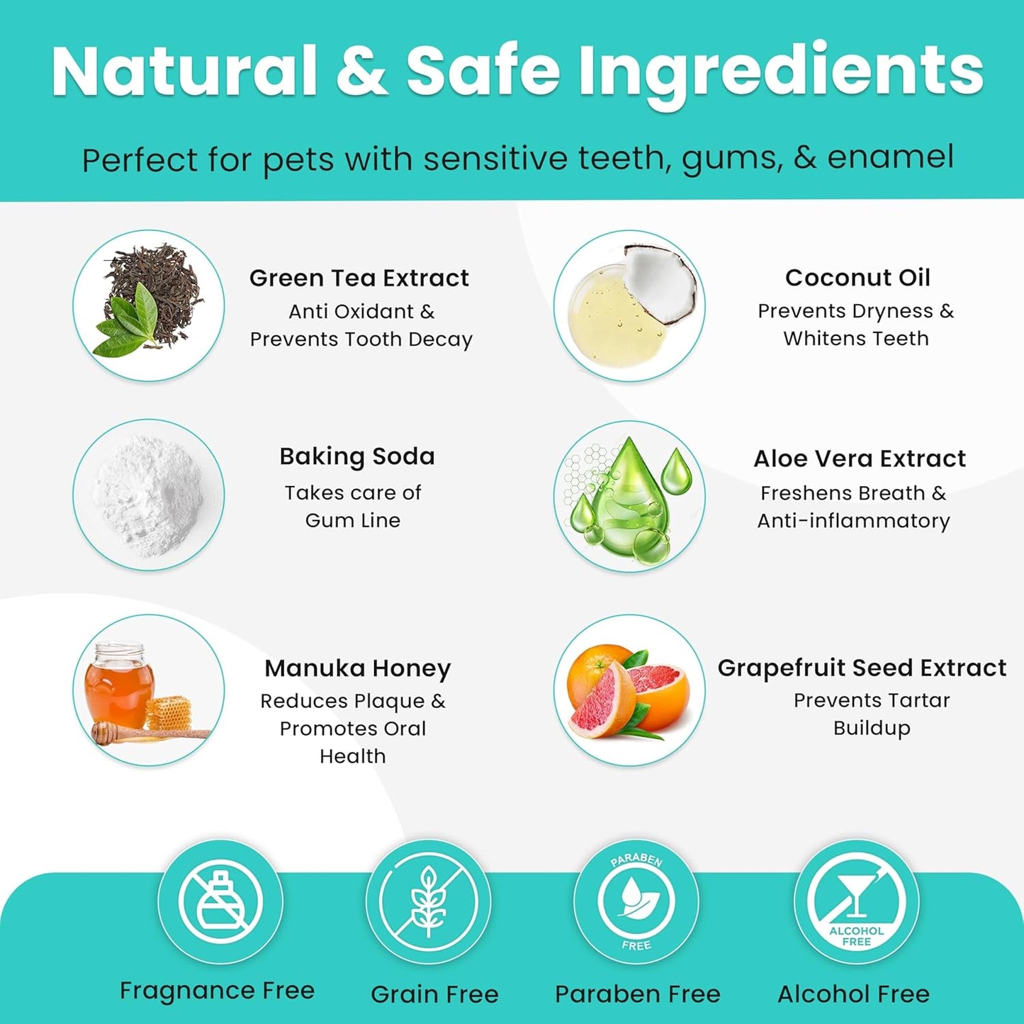 Premium Dog Teeth Cleaning Wipes - All Natural dog Toothbrush & Tooth Brushing Kit - Pet Dental Finger Wipes for cats & dogs - Freshens Breath, Reduces Tartar & Plaque - All in one finger wipes (50)