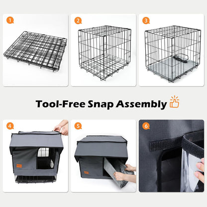 Large Heated Cat House for Outdoor Cats in Winter, Weatherproof & Elevated Outdoor Feral Cat Houses with Pet Heating Pad Bed, Outside Cat House for Stray Barn Cat