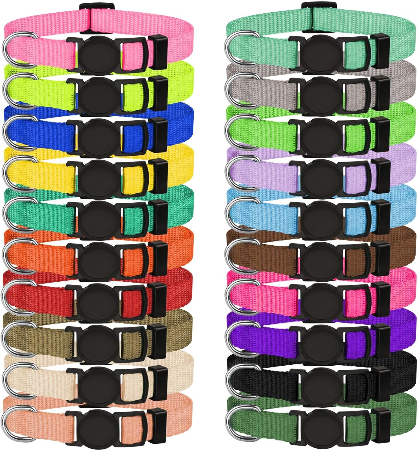 20 PCS Puppy Collars for Litter,Puppy Collars for Small Puppies,Nylon Breakaway ID Collar Whelping Litter Collars(S)