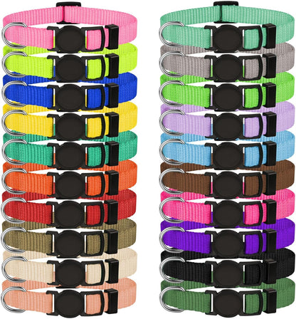 20 PCS Puppy Collars for Litter,Puppy Collars for Small Puppies,Nylon Breakaway ID Collar Whelping Litter Collars(S)