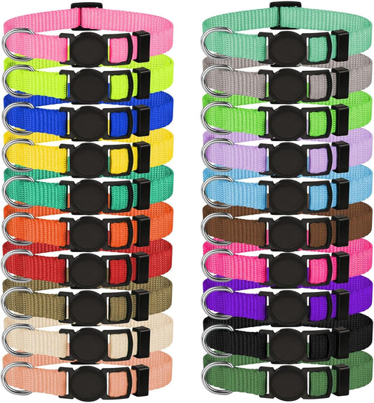 20 PCS Puppy Collars for Litter,Puppy Collars for Small Puppies,Nylon Breakaway ID Collar Whelping Litter Collars(S)