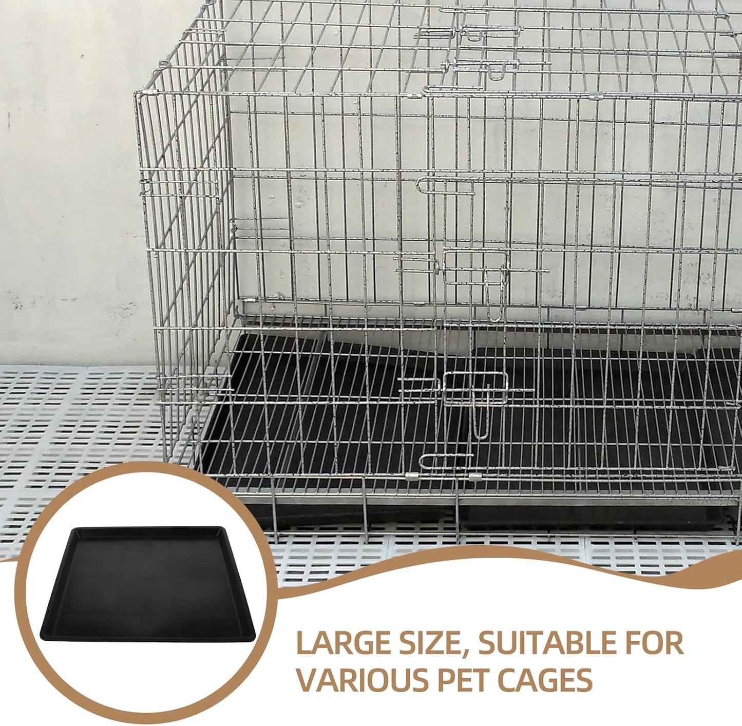 Thick Plastic Pet Cage Tray Replacement Bottom Litter Potty Pan for Small Dog Crate Bunny Parrot Parakeet