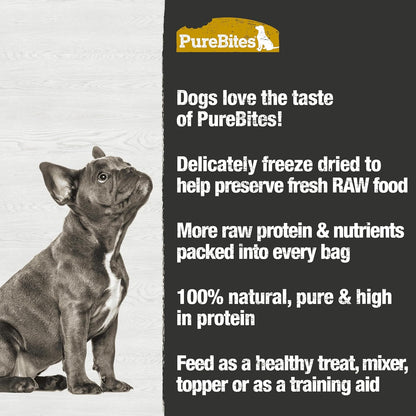 PureBites Pork Freeze Dried Dog Treats, 1 Ingredient, Made in USA, 3.5oz