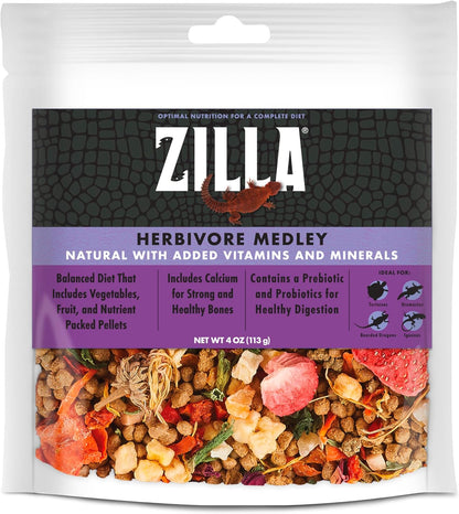 Zilla Pet Reptile Herbivore Food Medley Diet, 4 oz