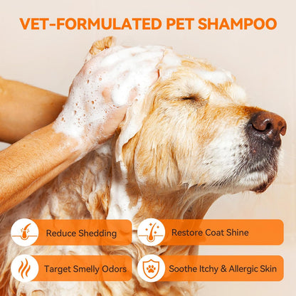 Dog & Cat Shampoo for Itchy Skin Relief, Hypoallergenic, Unscented, 16oz