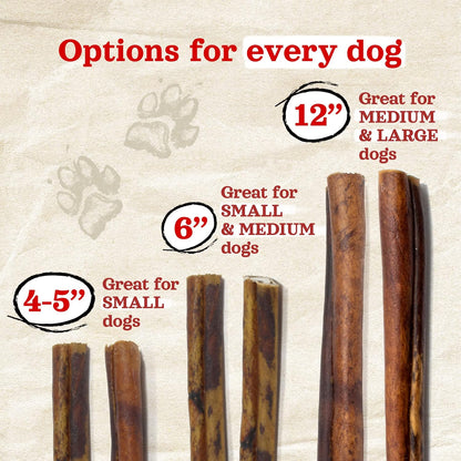 Natural Farm Bully Sticks Stuffed Collagen Sticks for Dogs (4-5 Inch, 10-Pack), Rawhide-Free, Natural Dog Chews, Long Lasting, Small, Medium and Large Dogs, Great Rawhide Alternative