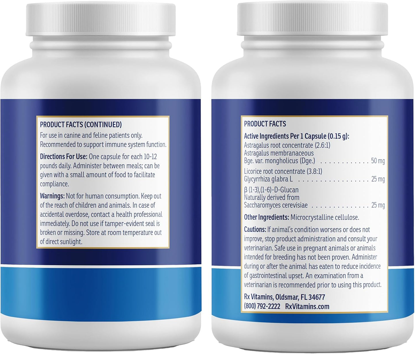 Rx Vitamins GlucaMune - Immune Support Supplement with Beta Glucan for Dogs and Cats - Strengthens Natural Defenses for Overall Health - 90ct