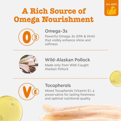 Zesty Paws Wild Alaskan Fish Oil for Dogs & Cats - Pollock & Salmon Oil Blend - Omega 3 Fatty Acids EPA & DHA for Pets - for Sensitive Skin + Coat Health - Immune System Support - 64 fl oz