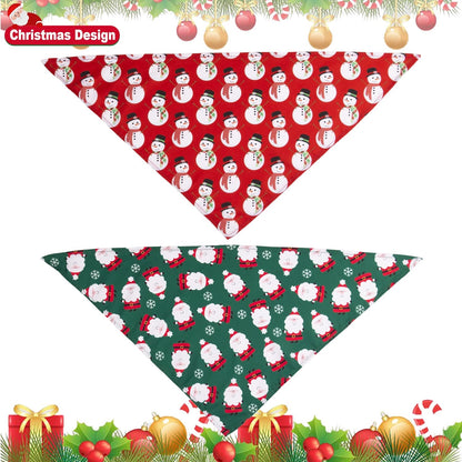 ADOGGYGO 4 Pack Dog Bandana Christmas Scarf Bibs Kerchief Set Pet Christmas Costume Xmas Holiday Bandanas for Medium Large Dogs Pets (Large)