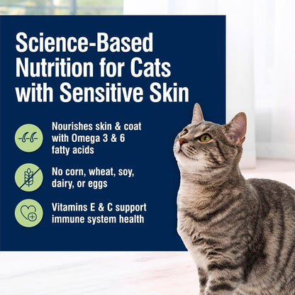 Blue Buffalo True Solutions Skin & Coat Care Wet Cat Food for Adult Cats, Made with Natural Ingredients, Whitefish, 3-oz. Cans (24 Count)