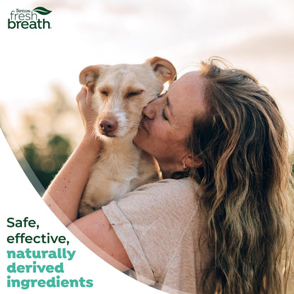 TropiClean Fresh Breath Oral Care Kit - Soft Bristle Finger Toothbrush - Dog Tooth Brushing Kit - Peanut Butter and Honey Flavor Dog Toothpaste