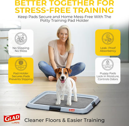 Glad for Pets Black Charcoal Puppy Pads - Super Absorbent Disposable Dog Pee Pads, Potty Training Pads, and Pet Supplies - Dog Pee Pads for Crate Training and Indoor Use 23" x 23" - 50 Count