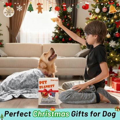 Stuffed® Premium Soft Dog Blanket Washable, 40"x32" Cat Blanket for Indoor Cats Large Medium Small Dog Puppy Essentials (Grey)