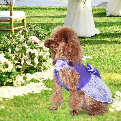 Dog Dress, Dog Party Dress and Dogs Summer Flower Dresses with Lace-Up