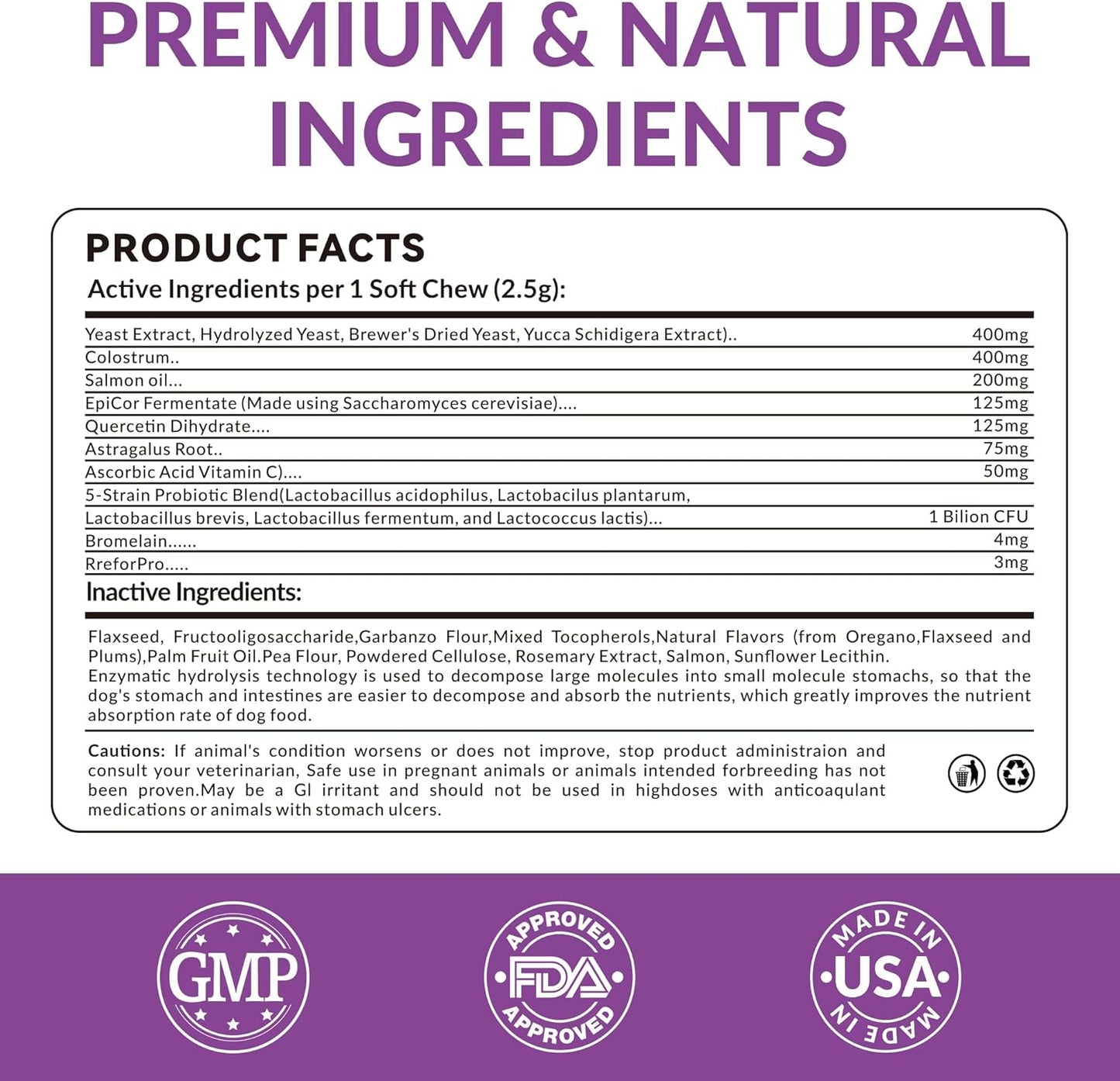 Probiotics for Dogs - Allergy Relief Chews Tablets for Dogs, Supporting Intestinal Health, Immunity - Relieving Itchy, Allergies, Licking Paws, Salmon Oil, Dry Skin and Hair Supplements-120ct