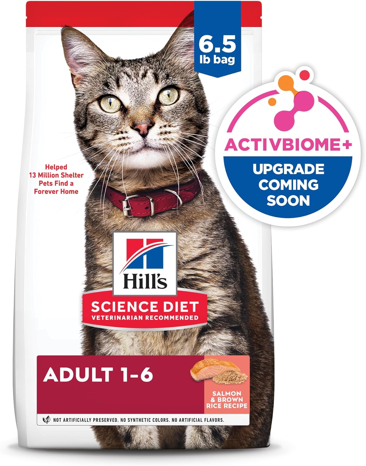 Hill's Science Diet Adult 1-6, Adult 1-6 Premium Nutrition, Dry Cat Food, Salmon & Brown Rice, 6.5 lb Bag
