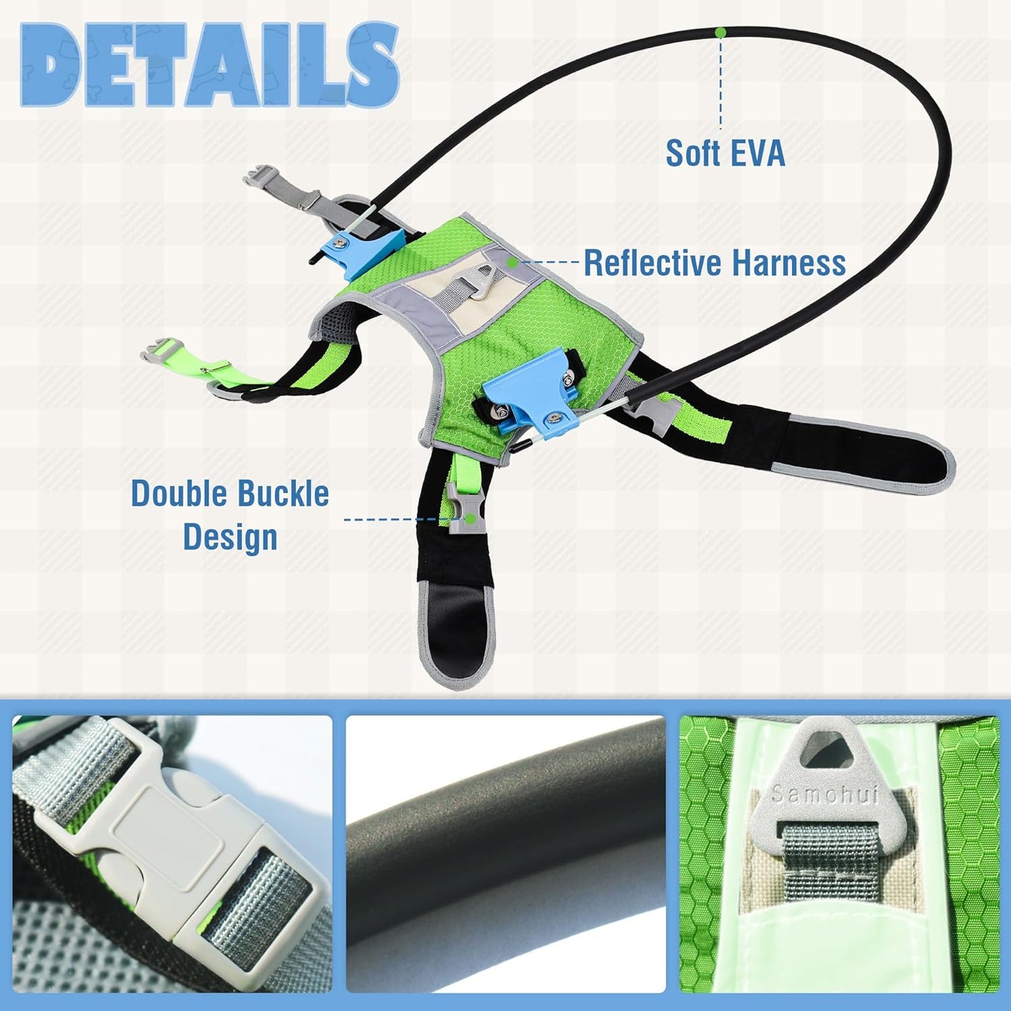 Halo Harness for Blind Dogs, Adjustable Safety Halo with Reflective Straps,Confidence Support Collar for Visually Impaired Pets,Blind Dog Navigation Aid (M)