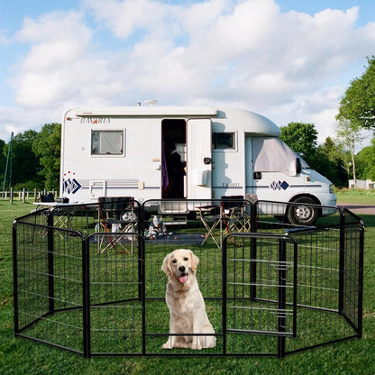 NEWBULIG Dog Playpen 8 Panels 40" Height Foldable Heavy Duty Metal Dog Exercise Playpen Puppy Fence for Indoor Outdoor Yard