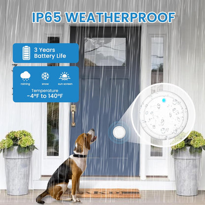 Dog Bells to Go Outside, Wireless Doggie Door Bell Operating at 1000 Feet with IP65 Waterproof Touch Button, 32 Melodies & 4 Notification Modes
