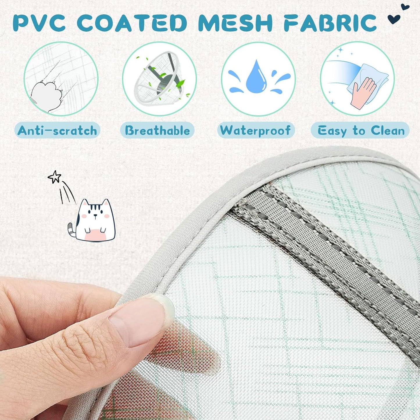 Supet Cat Cone Collar Soft, Air Mesh Recovery Collar to Stop Licking, Breathable Neck Cone Alternative for Small Kitten, Lightweight Cat Head Cone Anti Scratch (M)