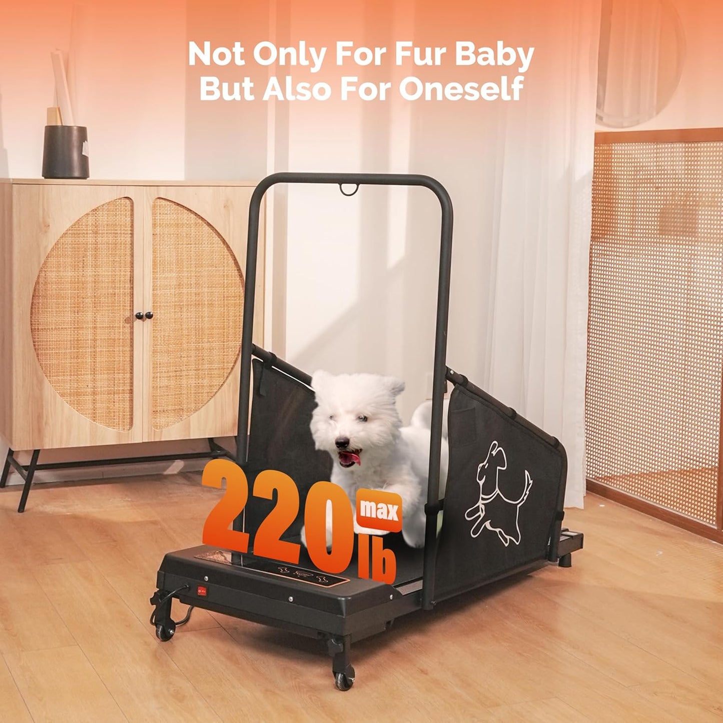 Dog Treadmill for Small/Medium/Large Dogs, Indoor Pet Exercise Machine Pacer Treadmills at Home with Remote Control, Dogs Cats Pacer Training Slatmill with LCD Display Screen and 2 Wheels, Black