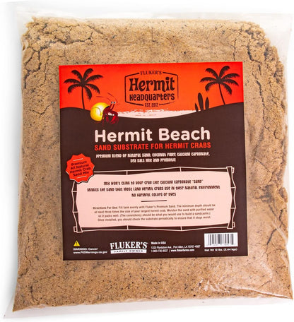 Fluker's All Natural Premium Hermit Crab Sand Substrate, Sand Mixture with Coconut Fiber, For Hermit Crab Tanks, 12 lbs.