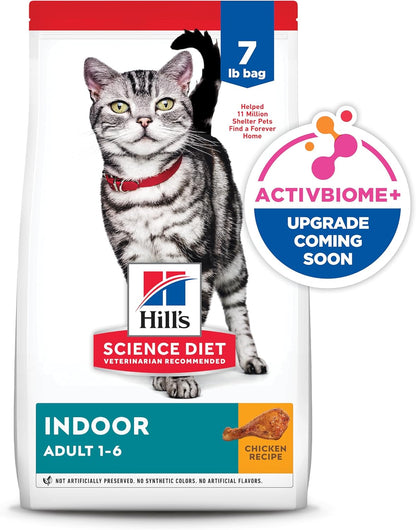 Hill's Science Diet Indoor, Adult 1-6, Easy Litter Box Cleanup, Dry Cat Food, Chicken Recipe, 7 lb Bag