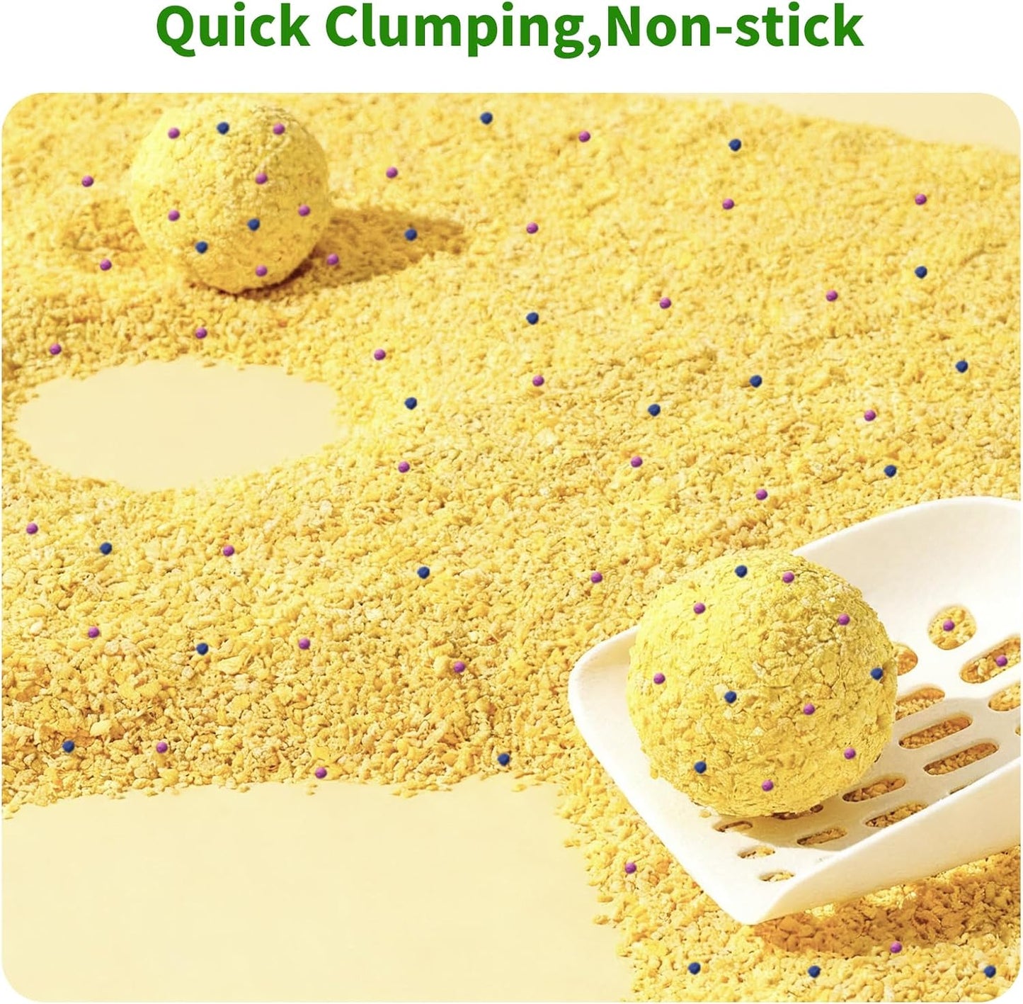 HoneyGuardian Millet Cat Litter Fast Clumping, 100% Natural Ingredients Litter, Flushable, Really Dust Free, Lightweight,Ultra Absorbent, Solubility in Water(5.2lb×2bag)