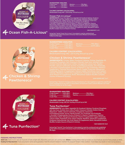 Rachael Ray Nutrish Natural Wet Cat Food, Ocean Lovers Variety Pack, 2.8 Ounce Cup (Pack of 12), Grain Free