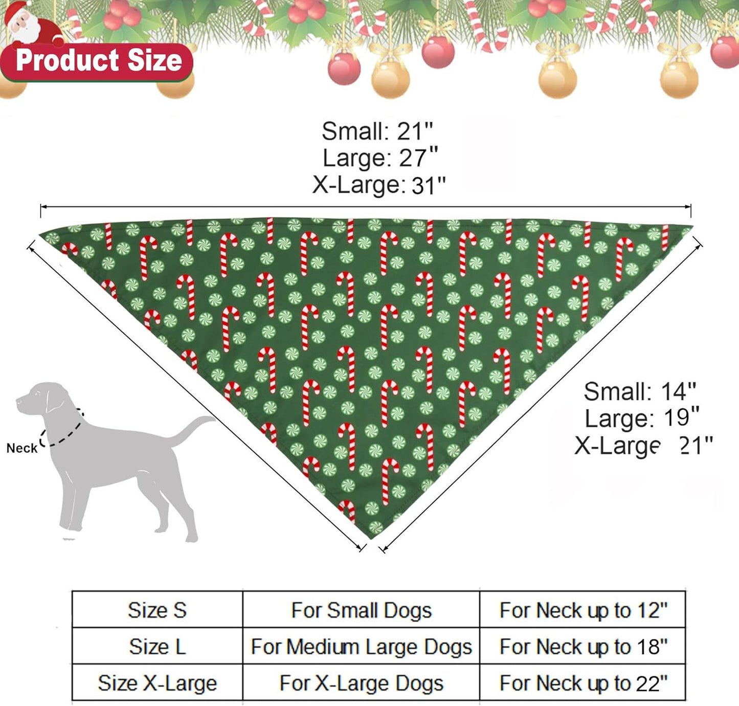 ADOGGYGO 4 Pack Dog Bandana Christmas Scarf Bibs Kerchief Set Pet Christmas Costume Xmas Holiday Bandanas for Medium Large Dogs Pets (Large)