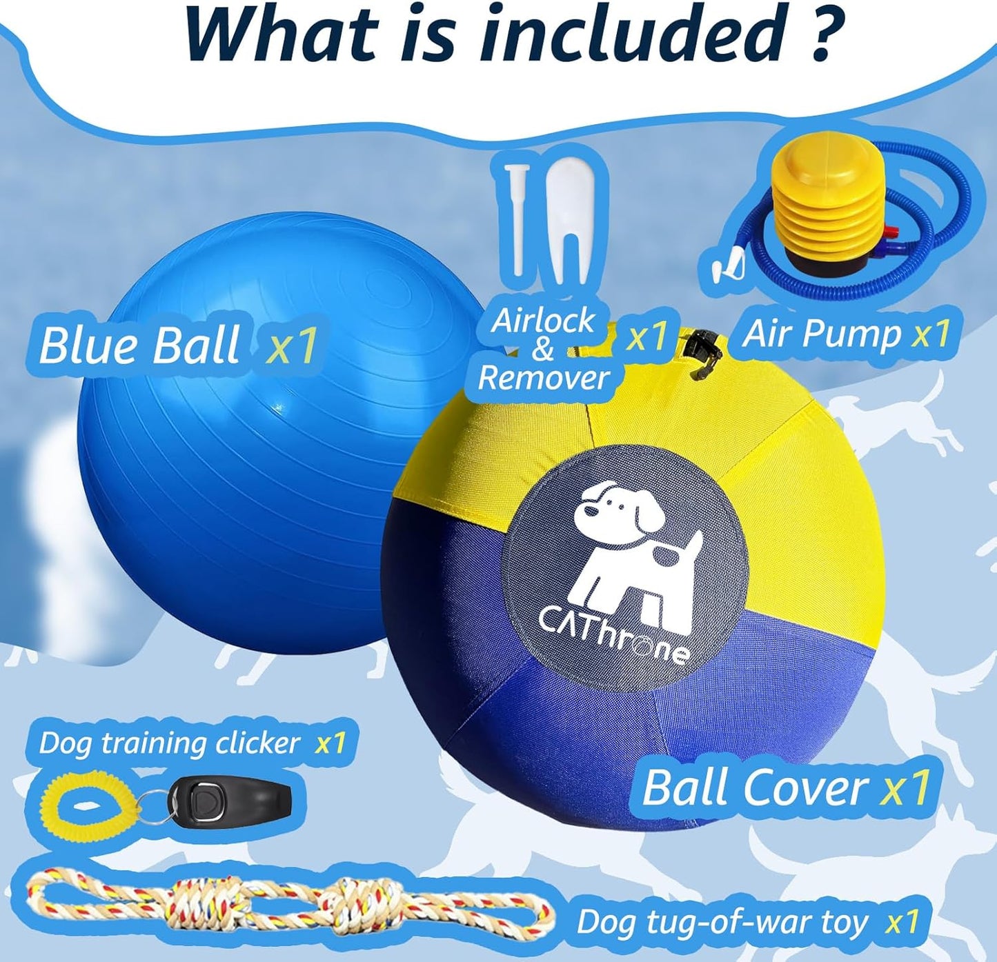 18/25 Inch Durable Herding Ball for Dogs - Rip-Resistant 1860D Oxford Fabric Cover, High-Energy Relief Chew Toy for Australian Shepherd, Border Collie, Large Breed Dogs (25" Herding Ball Set)