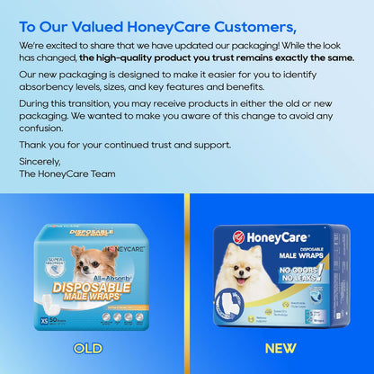 HONEY CARE All-Absorb A27 Male Dog Wrap, 50 Count, Extra Small