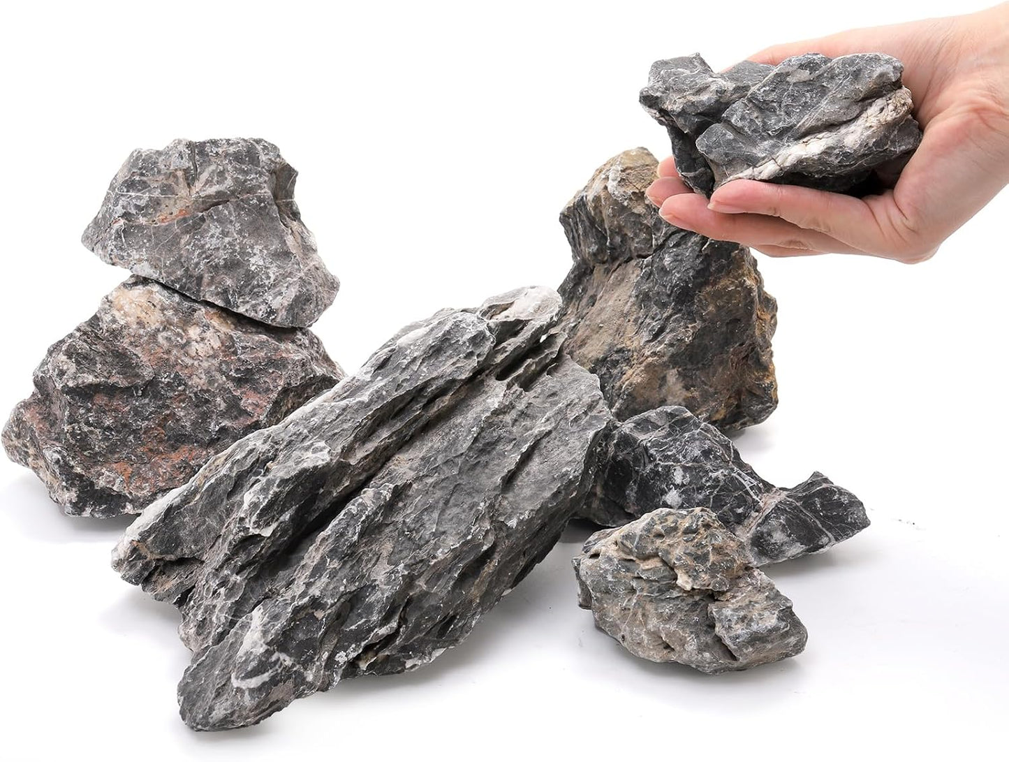 12lb Seiryu Stone, Aquarium Rocks for Terrariums, Paludarium, Vivariums, Reptile, Amphibian Enclosures, Fish Tank Decor for Aquarium Landscaping Models