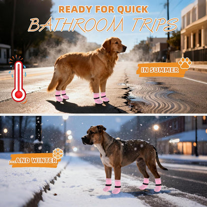 KOOLTAIL Anti Slip Dog Socks Booties to Prevent Licking Paws Scratching, Pet Boots&Paw Protector for Hardwood Floors, Dog Shoes for Winter, Traction Control Grip Socks for Small Medium Large Dogs L