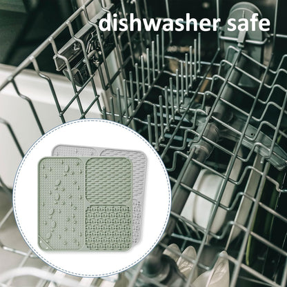 Lick Mat for Dogs Cats(2pcs, Small, 5.9") Easy Clean Silicone Licking Pad Slow Feeder for Pets with Suction Cups, Enrichment Accessories Anxiety Boredom Relief, Keep Them Busy for Bathing