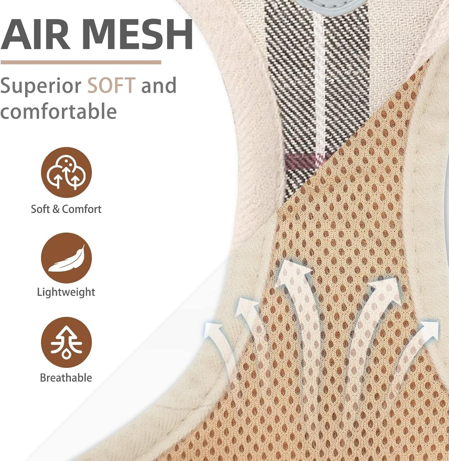 PUPTECK Adjustable Dog Harness Collar Leash with Dress Set