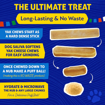 Himalayan Dog Chew Original Yak Cheese Dog Chews, The Better-For-You Chew, 100% Natural, Long Lasting, Healthy Safe Dog Treats, Lactose & Grain Free, Protein Rich, For Dogs 65 Lbs & Smaller, 3-Count