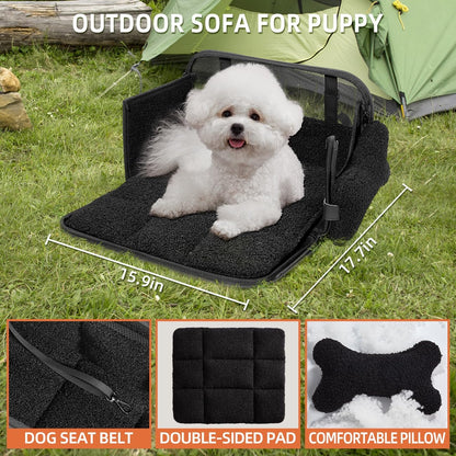Center Console Dog Car Seat,Outdoor Dog Bed Sofa,Carseats for Small Dogs Carriers,Puppy Cat Car Seat(Black)