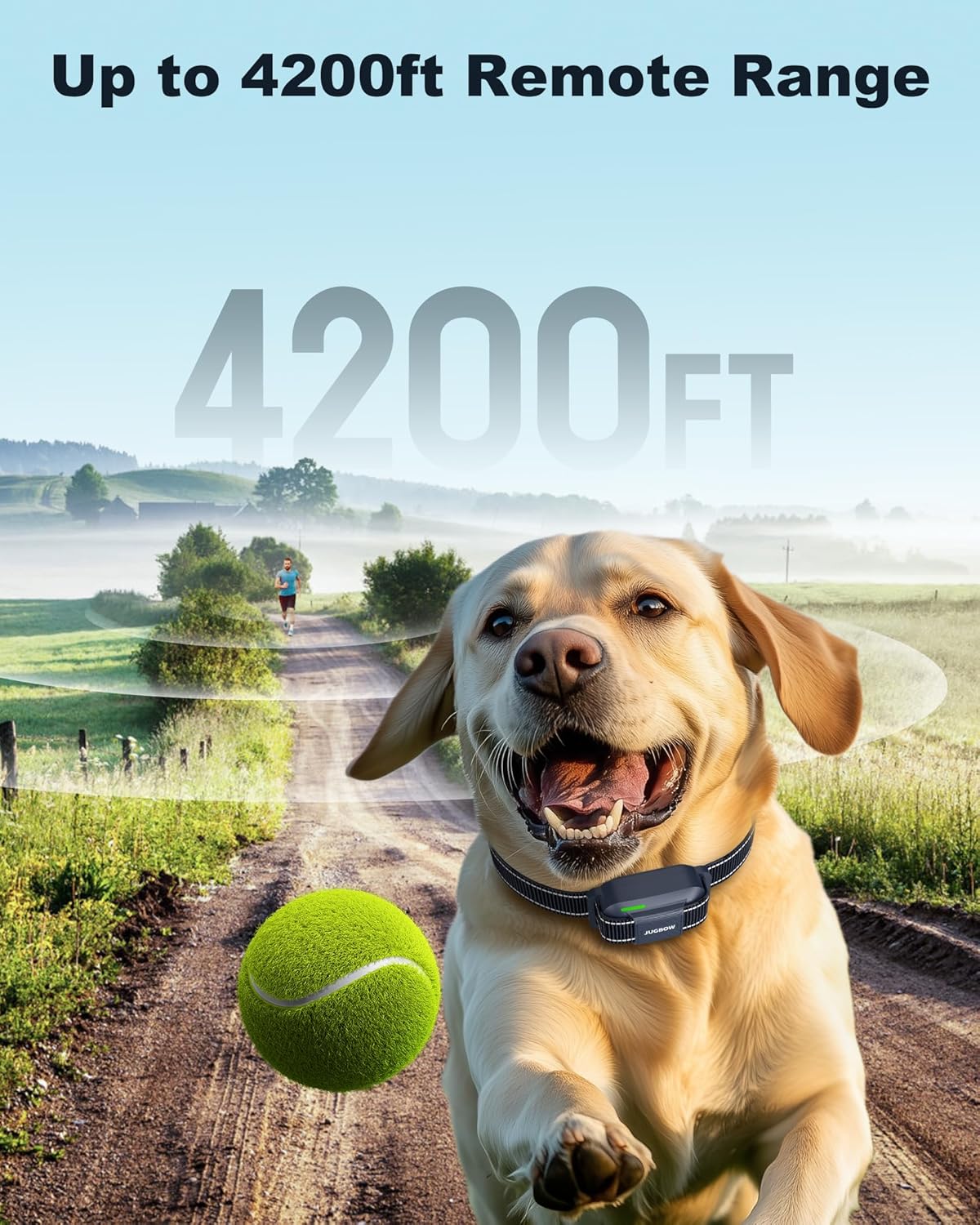 Jugbow Shock Collar for Dogs - 4200FT Training Collar with Remote Control, Beep/Shock/Vibration, Rechargeable Waterproof E-Collar for Small Medium Large Dogs (Dark Blue)